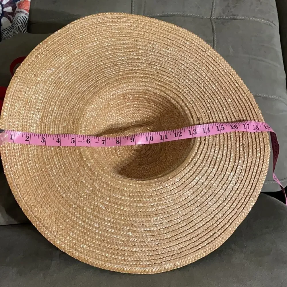 Floral Cottagecore straw hat wide brim - Picture 7 of 7